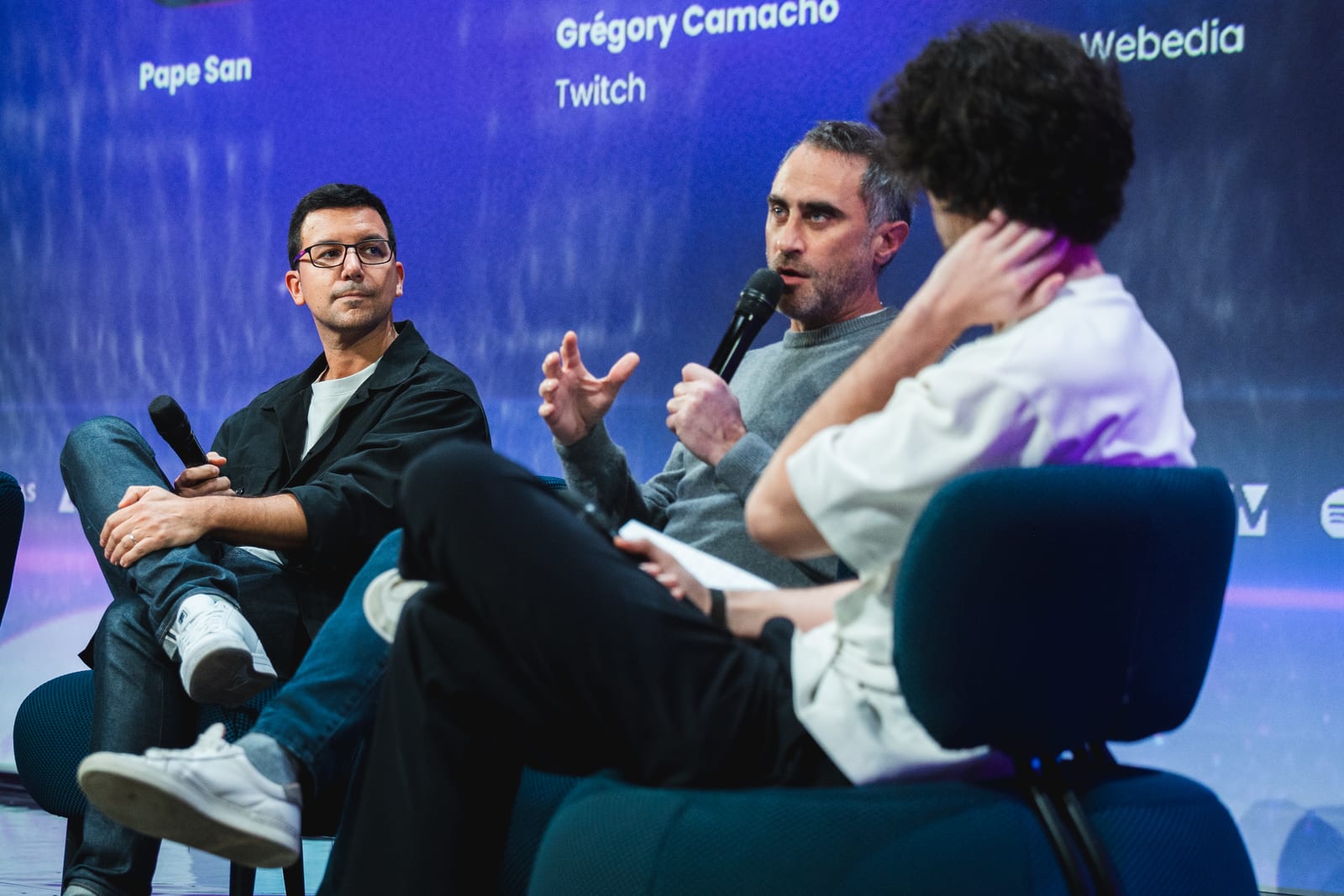 Panel on stage - Twitch, Webedia and Pape San